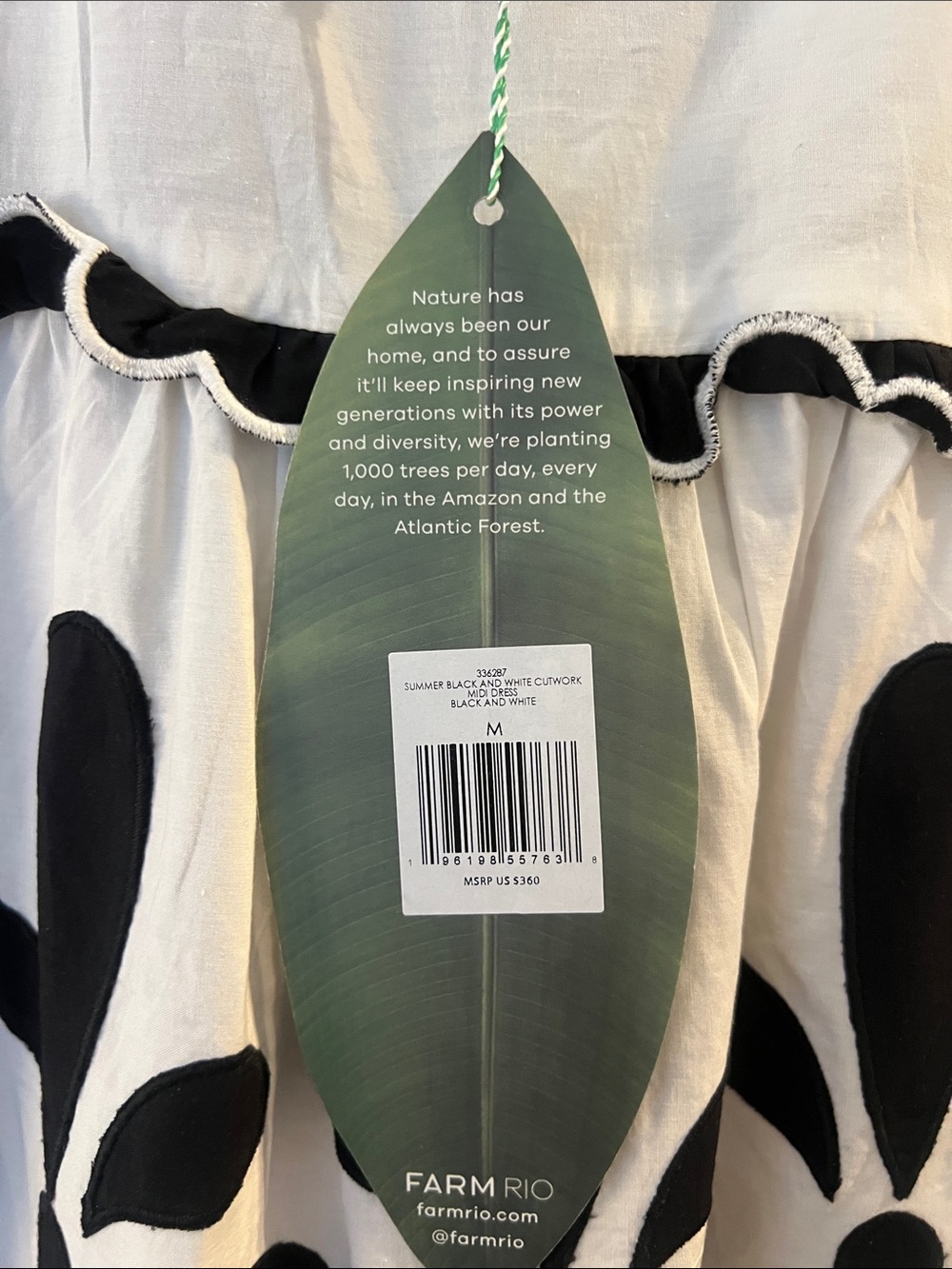 FARM Rio Black & White Floral Tiered Maxi Dress - Picture 4 of 8